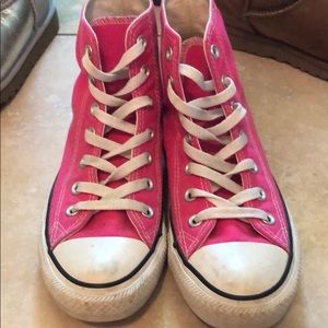 Hot Pink hightop Converse